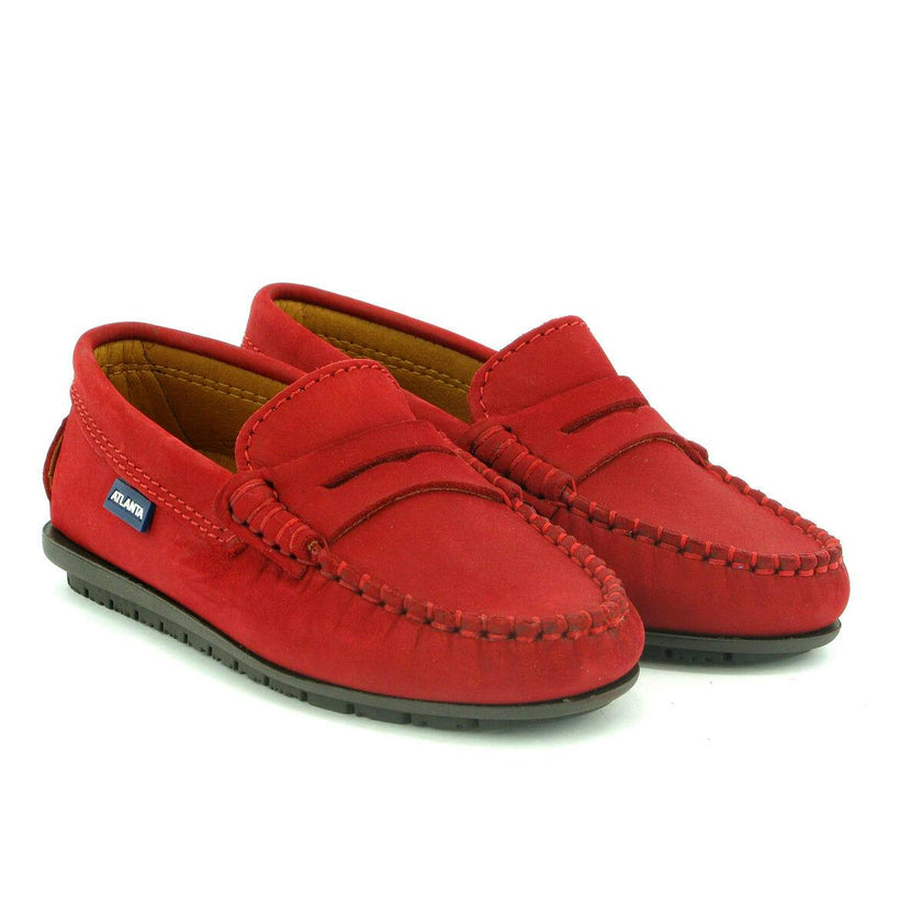 Penny 032 Walker Moccasins, red nubuck leather