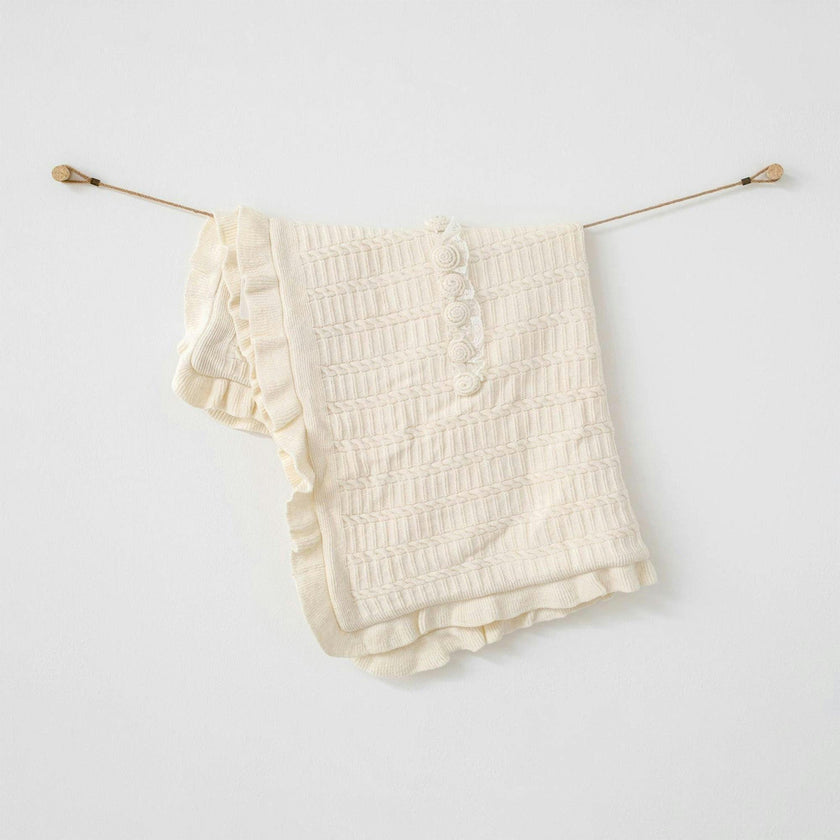 Ecru Knitted Blanket