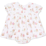 Easter Egg Hunt Pink - Smocked Ruffle Bubble with Skirt