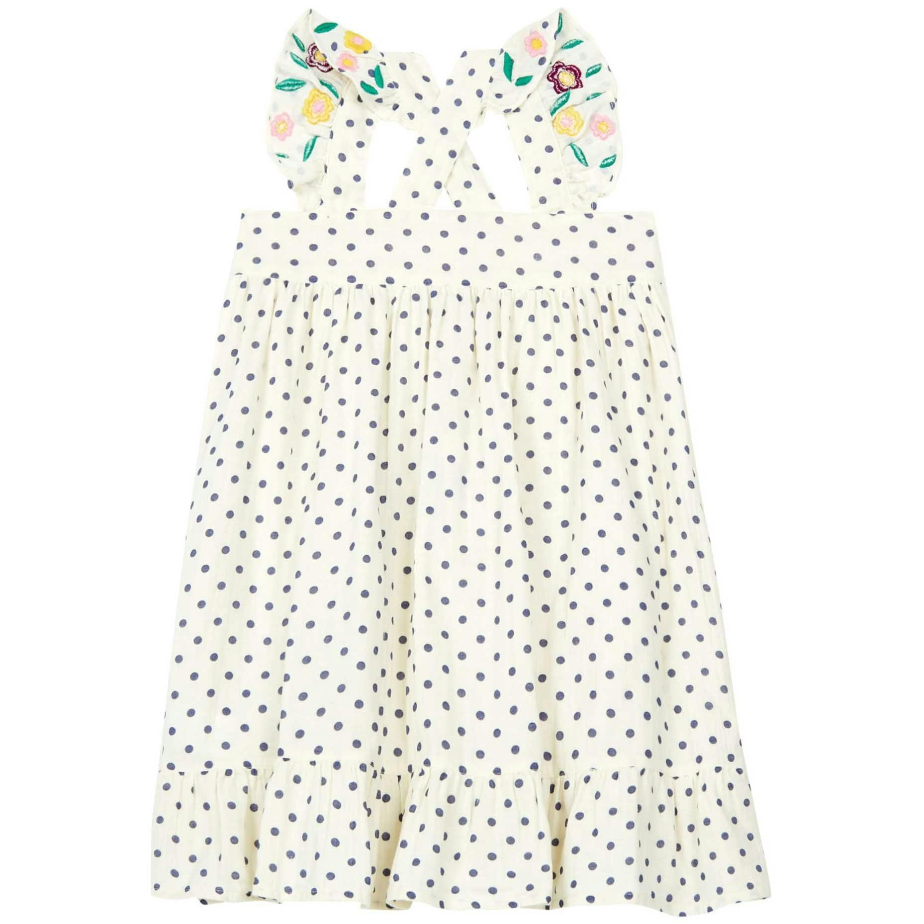BONTON Elodie Embroidered Polka Dot Dress