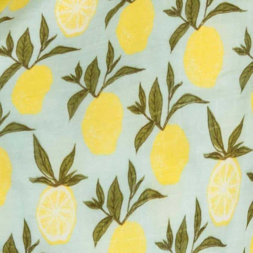 Lemon Organic Cotton Muslin Two-Piece Burp Cloth Set