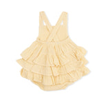 Solid Muslin Italian Straw - Ruffle Sunsuit