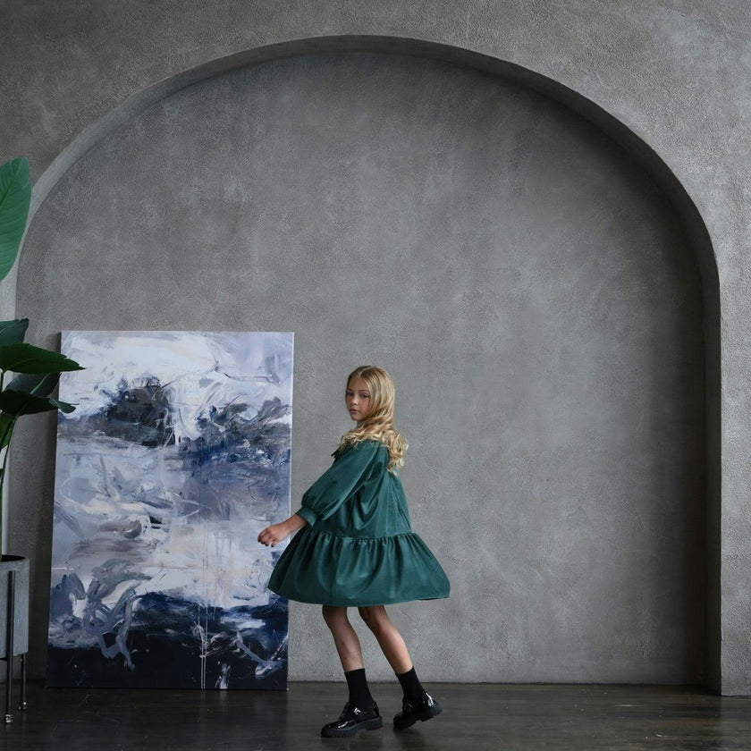 Isla dress (blue-sapphire velvet)
