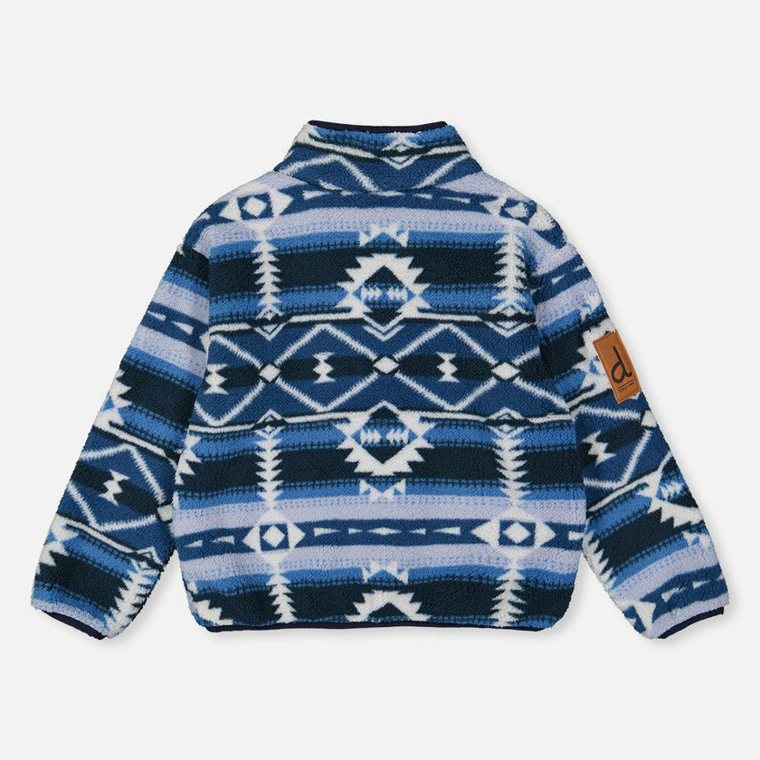 Mid-Season Plush Pullover Jacket Aztec Blue
