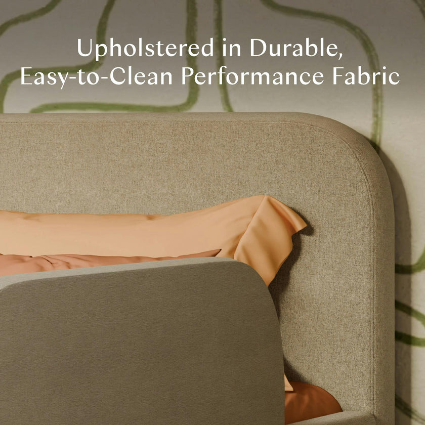 Upholstered Twin/Full Bed Guardrail In Performance Beach Eco-Weave