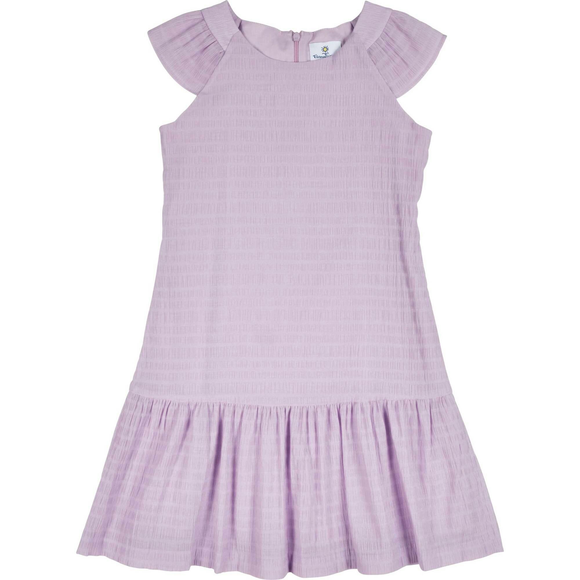 Crinkle Lawn Dress With Shirred Hem Ruffle