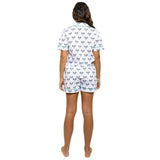 Women's Tennis Navy Short PJ Set - Organic Cotton Poplin