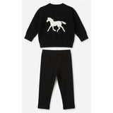 Horse Jacquard Knit & Fleece 2-Piece Set