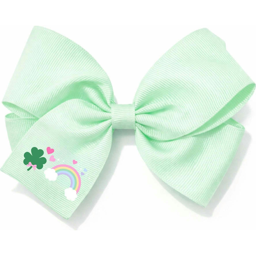 Rainbow Shamrock Hair Bow