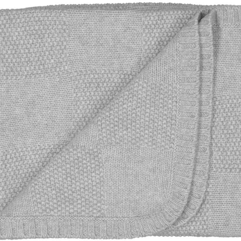Moss Stitch Checked Baby Blanket | cashmere/merino