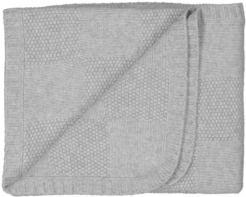 Moss Stitch Checked Baby Blanket | cashmere/merino