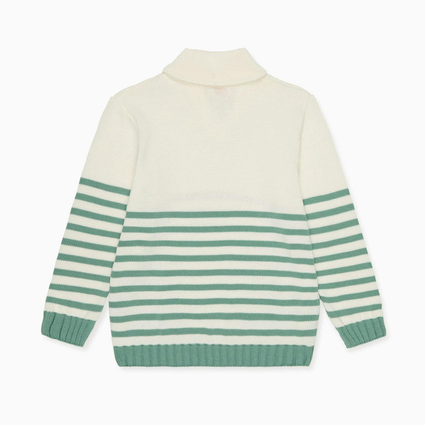 Sage Stripe Goyo Cotton Boy Jumper
