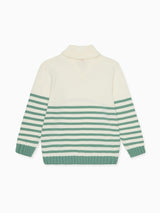 Sage Stripe Goyo Cotton Boy Jumper