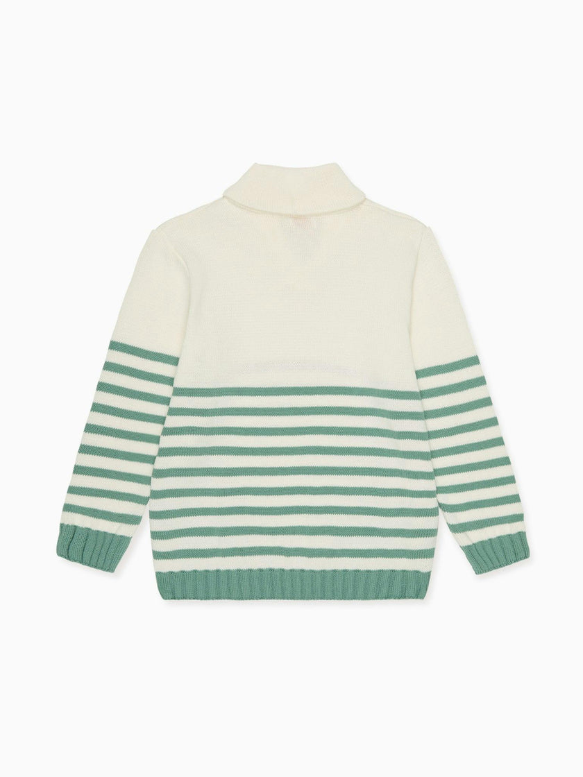 Sage Stripe Goyo Cotton Boy Jumper