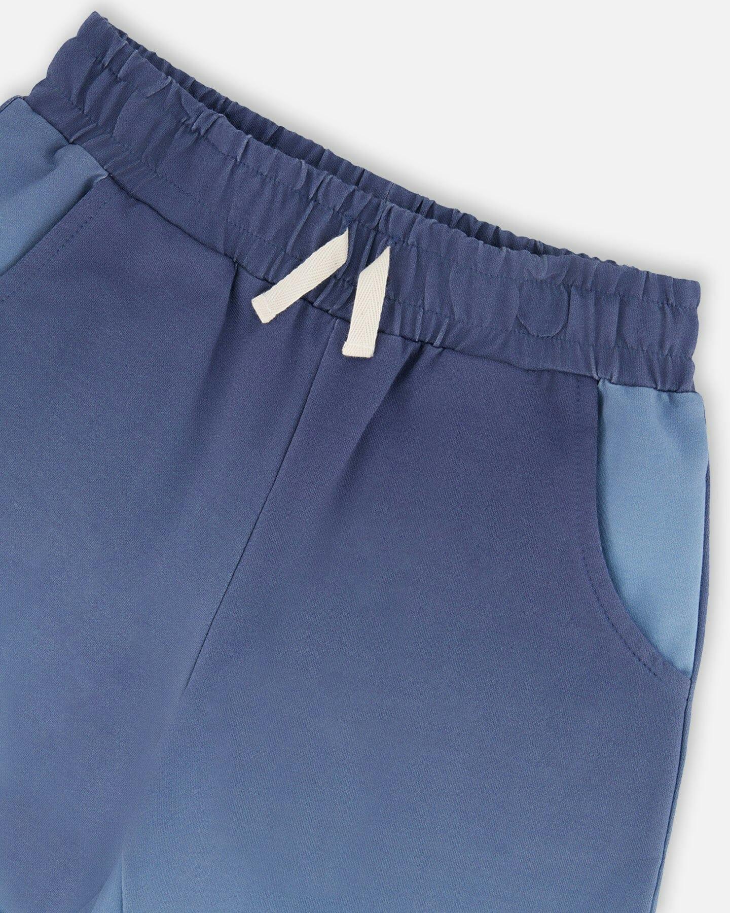 Sleeveless Top And Shorts Set Blue Gradient