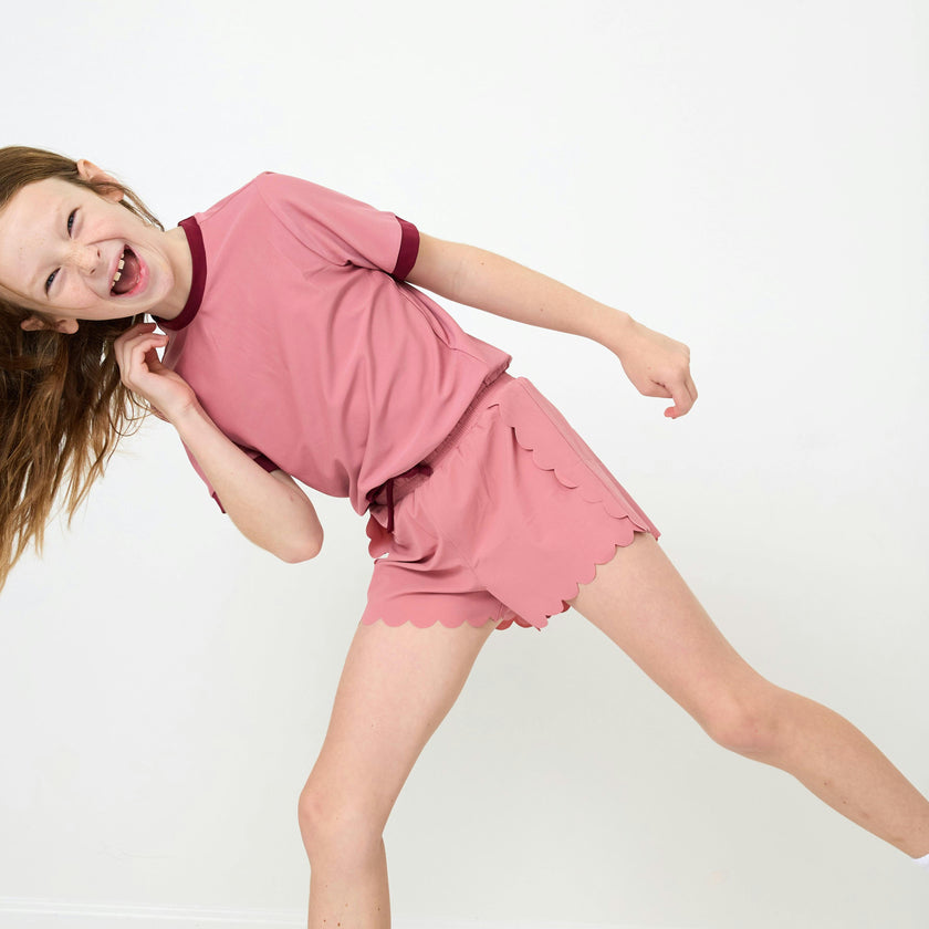 Girls Scalloped Super Short