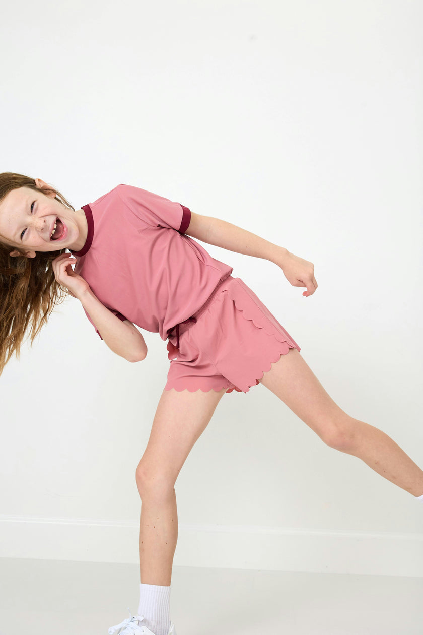 Girls Scalloped Super Short