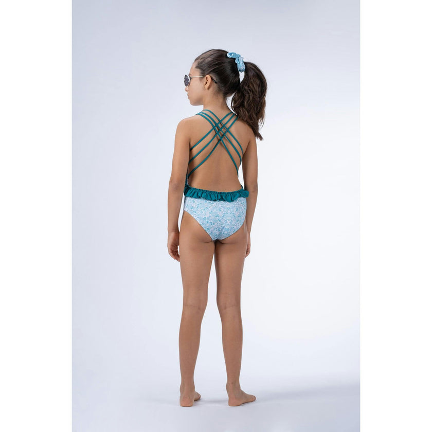 Ruffle Strap Swimsuit, Florals