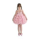 Pink Arabella Glitter Ruffle Dress
