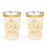 Give Thanks Cups - 30 gold foil plastic cups