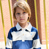 Boys Albert Rugby Shirt - Navy White