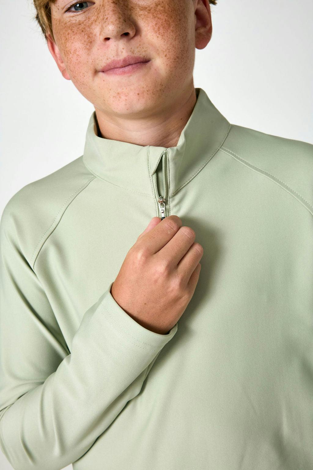 sage retro half-zip