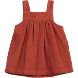 Corduroy Square Neck Strap Shoulder Coconut Button-Down Pocket Dress