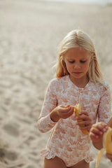 Long Sleeve Rashguard Ruffle Swimsuit | UPF + Recycled - Pegasus