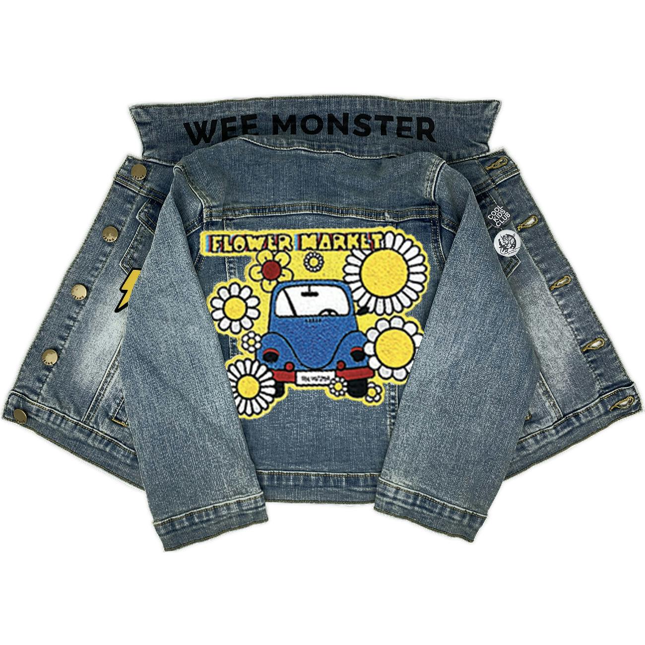 Flower Market Black Denim Jacket - Unisex for Boys and Girls