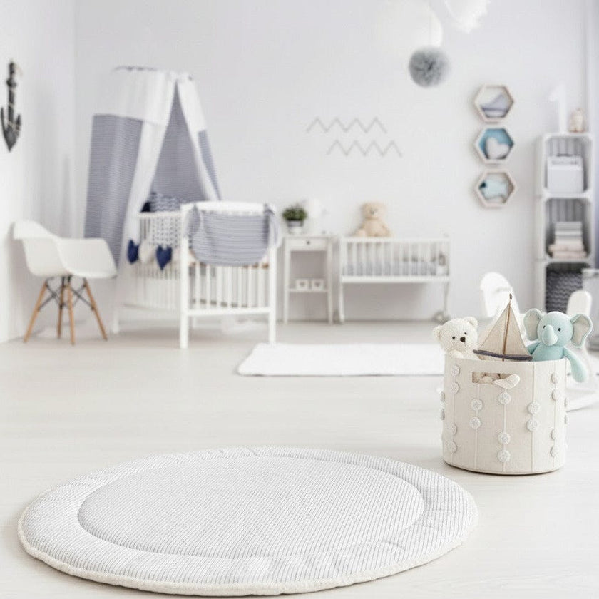 Handmade Canvas Storage Basket Pom Pom