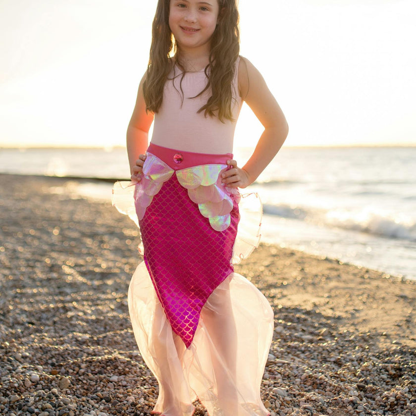 Mermaid Glimmer Skirt Set with Headband