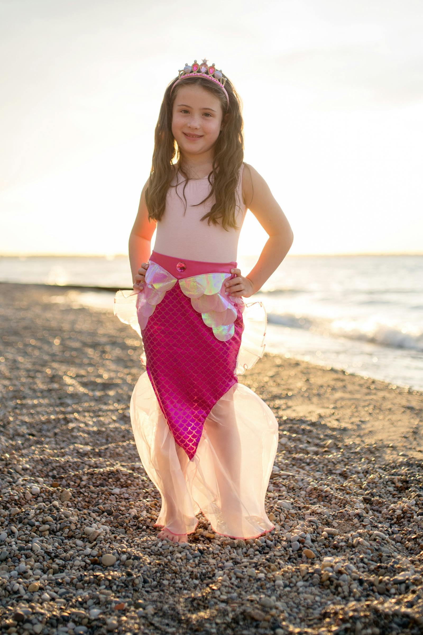 Mermaid Glimmer Skirt Set with Headband