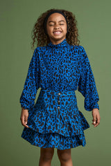ANIMAL PRINT MINISKIRT BLUE