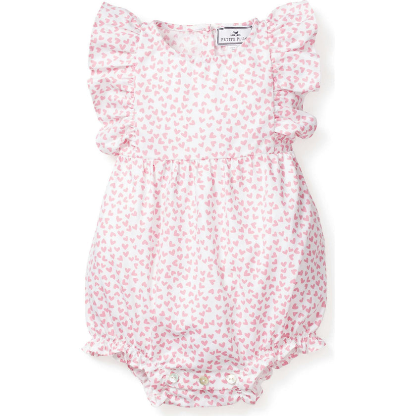 Baby's Twill Ruffled Romper in Sweethearts