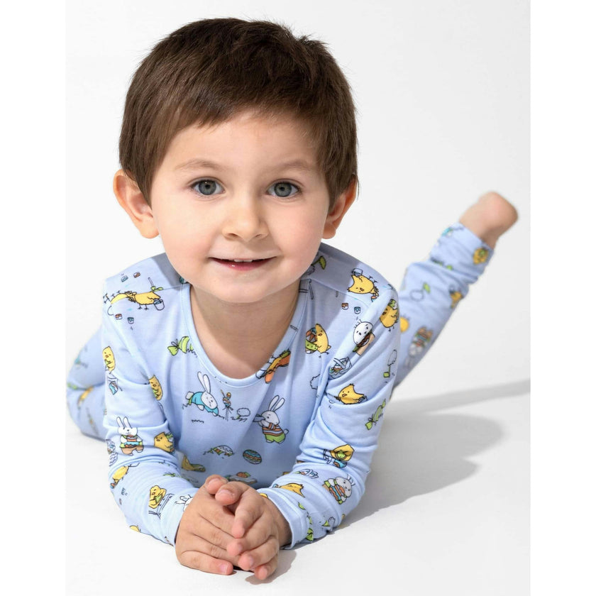 Easter Blue Bamboo Kids Pajamas