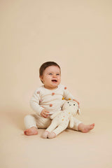 Madeline the lamb 11" natural, marigold, dusty rose, salmon