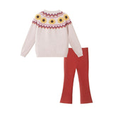 Kids Fair Isle Sweater W/Flare Legging Set