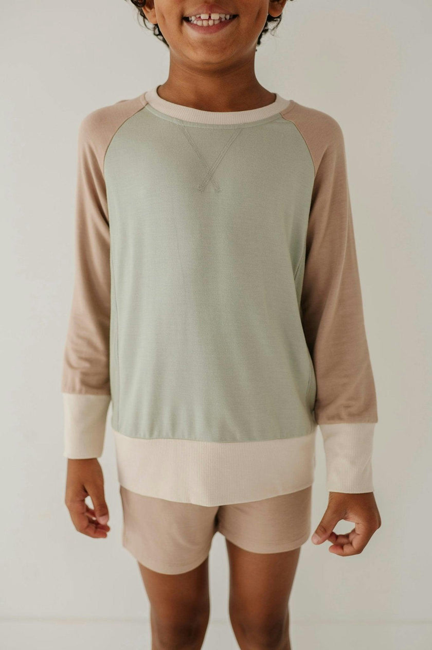 Boys Terry Sweatshirt in Taupe