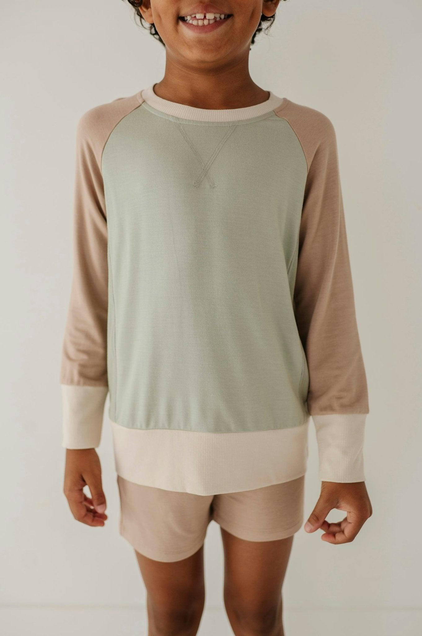 Boys Terry Sweatshirt in Taupe
