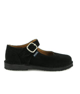 Suede Leather Mary Jane Shoe, Black