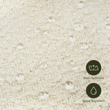 Tuffet Storage Ottoman in Performance Ivory Boucle with Honey Ball Feet