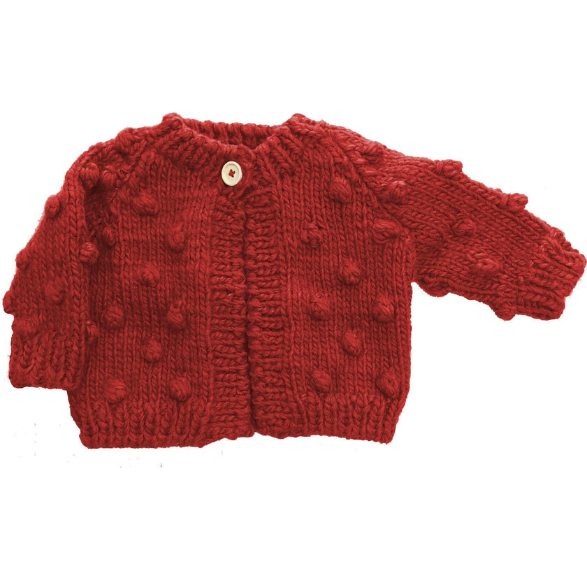 Popcorn Cardigan, Red