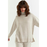 Relaxed Roll Neck Wool & Cashmere Sweater