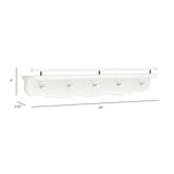 Liberty 31" Wall Shelf with Hooks in Warm White