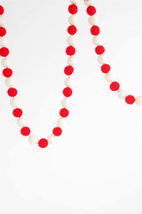 White & Red Ball Felt Garland