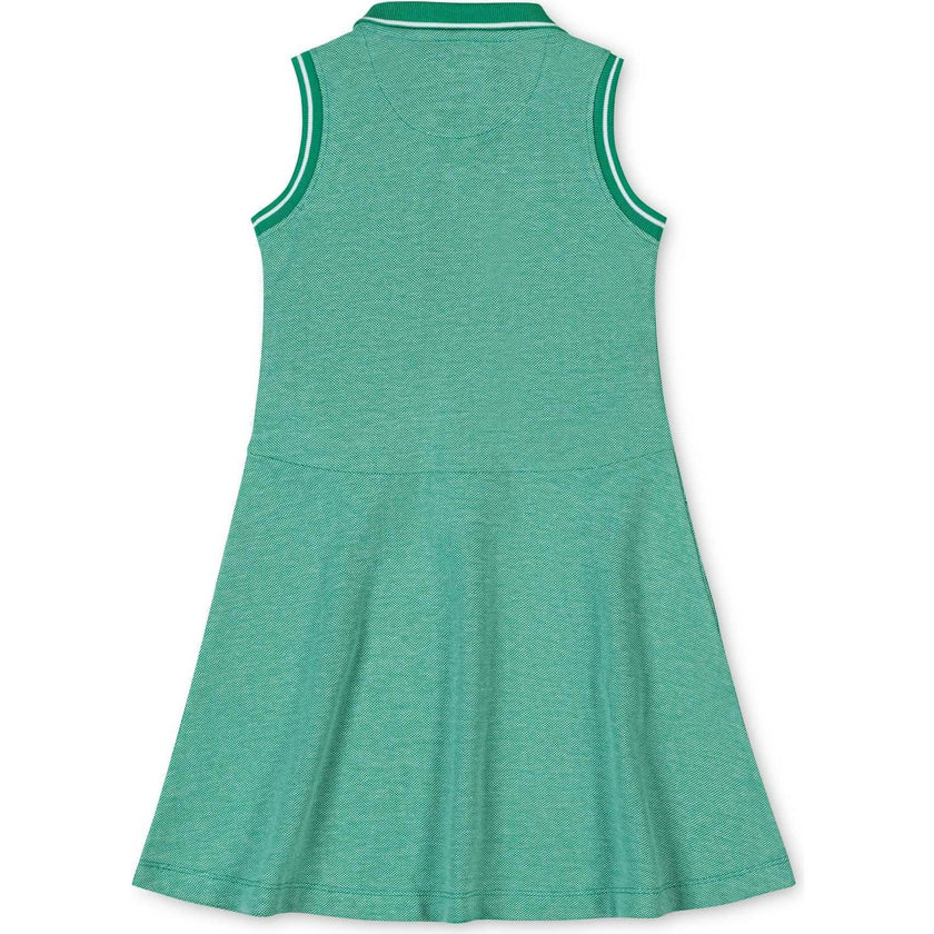 Organic Sleeveless Pique Polo Dress, Green