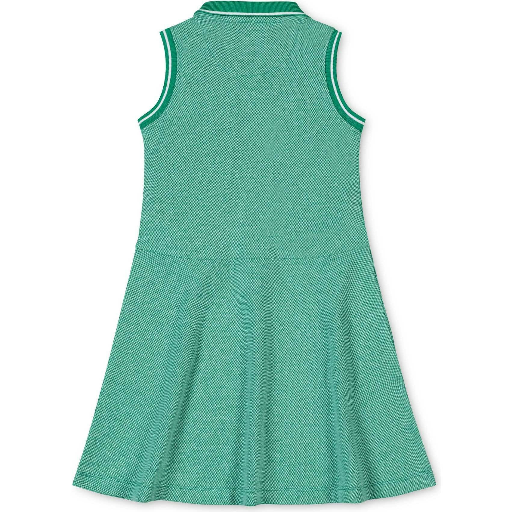 Organic Sleeveless Pique Polo Dress, Green