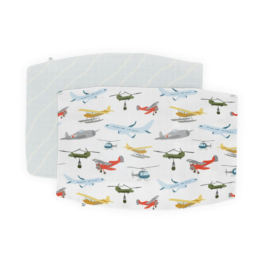 Cotton Muslin Pillowcase 2 Pack - Air Show