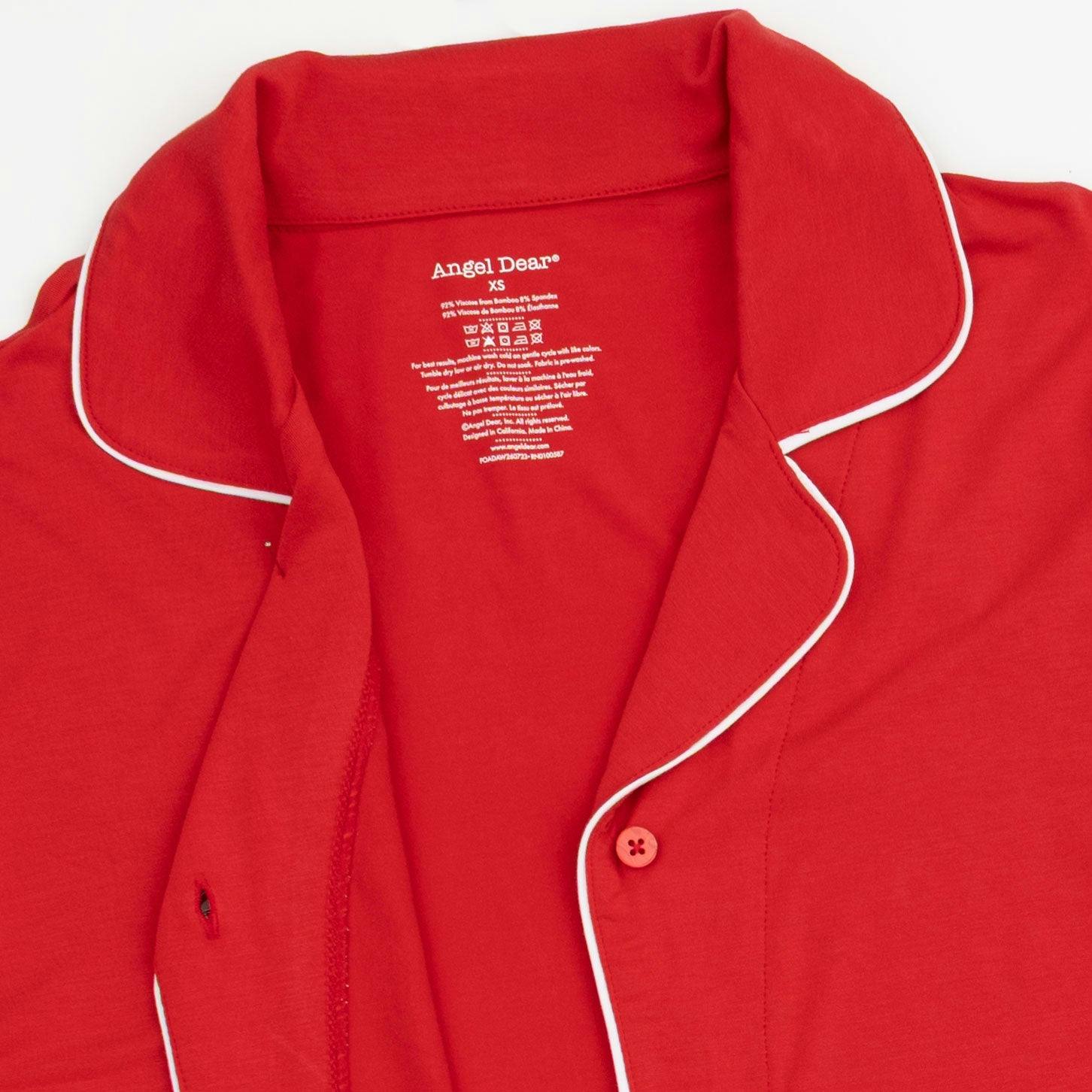 Ribbon Red - Adult Long Sleeve Coat Style and Pant with Pockets