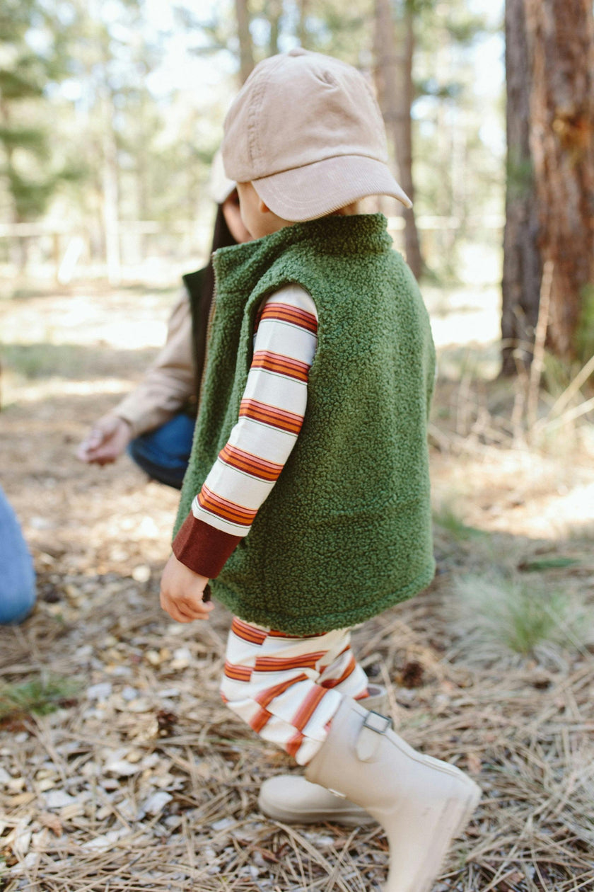 SHERPA/CORDUROY REVERSIBLE VEST | SPRUCE
